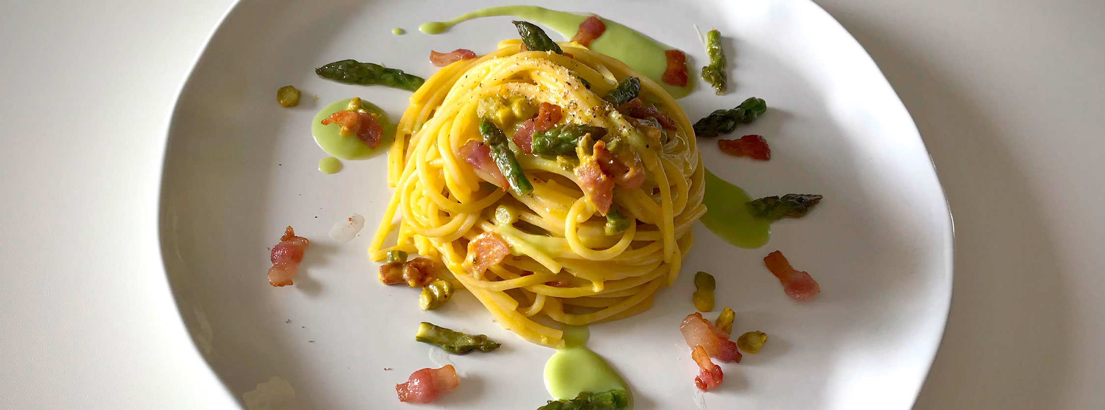 Spaghetti Sgambaro alla Carbonara di primavera